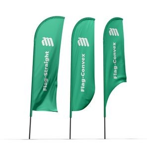 12' Advertising Flag Double w Ground Spike or Cross Base