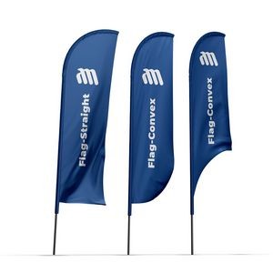 15' Advertising Flag Double w Ground Spike or Cross Base