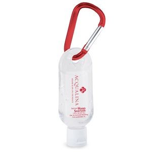 1.9 oz Instant Hand Sanitizer Gel in Keychain Bottle with Carabiner
