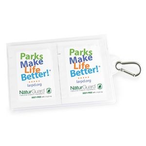 GoPac™ with NaturGuard™ Insect Repellent Wipes, with Carabiner, Label Imprint