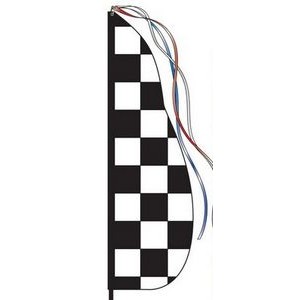 13' Checkered Race Style Feather Dancer Decorative Flag Kit