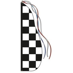 10' Checkered Race Style Feather Dancer Decorative Flag Kit