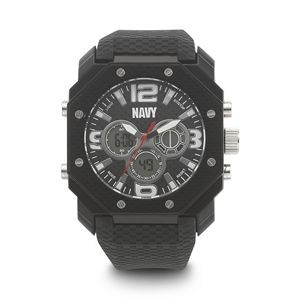 Wrist Armor Men's U.S. Navy Black Dial Watch w/Rubber Strap Watch