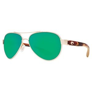 Costa® Del Mar Loreto Polarized Sunglasses w/Rose Gold Frames & Green Mirror Lenses