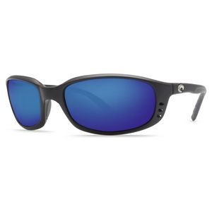 Costa® Del Mar Brine Polarized Sunglasses w/Shiny Black Frames & Blue Mirror Lenses