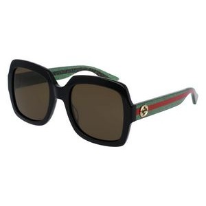 Gucci® Women's Brown/Green Square Frame Sunglasses