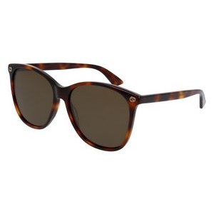 Gucci® Women's Havana/Brown Oversized Round Frame Sunglasses