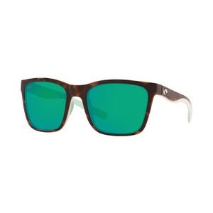 Costa® Del Mar Panga Polarized Sunglasses w/Shiny Tortoise/White/Seafoam Frames & Green Lenses