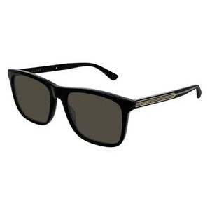 Gucci® Men's Black/Gray Polarized Rectangular Sunglasses
