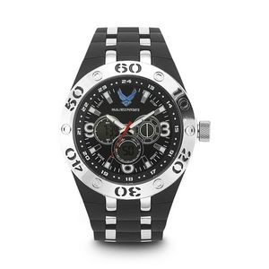 Wrist Armor Men's U.S. Air Force™ Black & White Dial Watch w/Black Rubber Strap