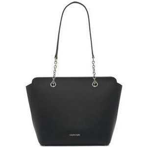 Calvin Klein® Black and Silver Hailey Micro Pebble Tote Bag