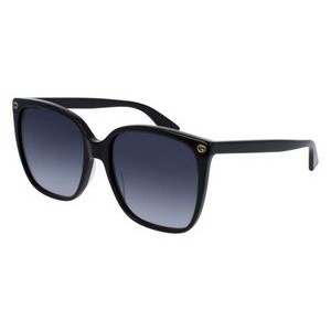 Gucci® Women's Black/Gray Rectangular Sunglasses