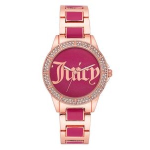 Juicy Couture® Ladies Hot Pink Dial w/Embellished Bracelet Watch