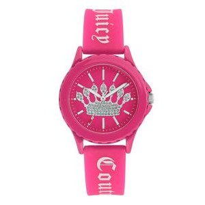 Juicy Couture® Ladies Hot Pink Embossed Dial Watch