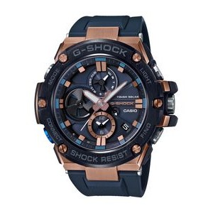 Casio Men's Stainless Steel/Black/Gold G-Shock Solar Watch