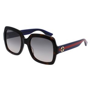 Gucci® Women's Brown/Blue Square Frame Sunglasses