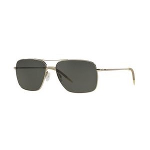 Oliver Peoples® Clifton Silver/Dark Gray Polarized™ Sunglasses