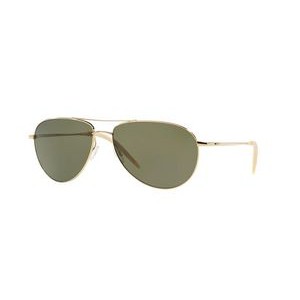 Oliver Peoples® Benedict Gold/Green Polarized™ Sunglasses