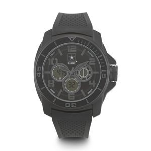 Wrist Armor Men's U.S. Army® Black Stealth Dial Watch w/Black Rubber Strap