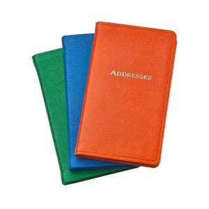 Pocket Address Book W/ Brights Leather Cover (3"x5")