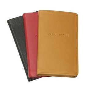 Pocket Address Book W/ Traditional Leather Cover (3"x5")
