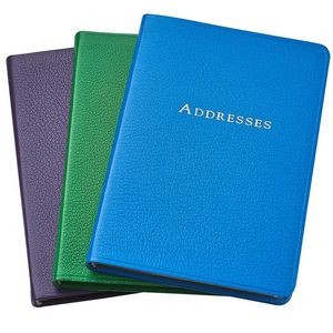 Pocket Address Book W/ Premium Brights Leather Cover (5 3/8"x7 3/8")