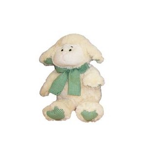 Custom Plush Lamb with Gingham Accents