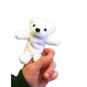 Custom Plush White Bear Finger Puppet