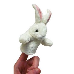 Custom Plush White Rabbit Finger Puppet