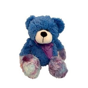 Custom Plush Blue Tie Dye Teddy Bear w/ Ribbon