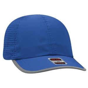 OTTO 6 Panel Polyester Pongee Perforated Back with Reflective Binding Trim Visor Running Hat