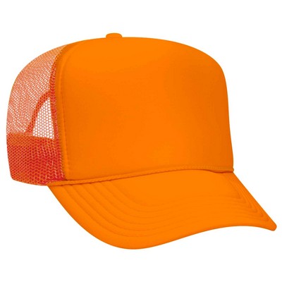 OTTO Neon Polyester Foam Front 5 Panel High Crown Mesh Back Trucker Hat