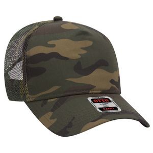 OTTO Camouflage Cotton Blend Twill 5 Panel Low Crown Mesh Back Trucker Hat