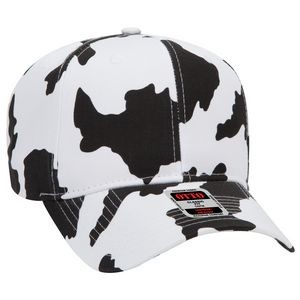 OTTO Cow Pattern Cotton Blend Twill 6 Panel Pro Style Baseball Cap