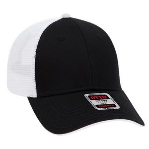 OTTO Superior Cotton Twill Flipped Edge Visor 6 Panel Low Profile Mesh Back Trucker Hat