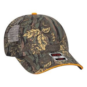 OTTO Camouflage Cotton Blend Twill Sandwich Visor 6 Panel Low Profile Mesh Back Trucker Hat