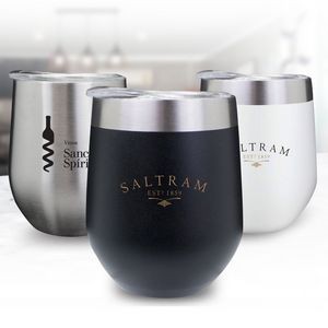 Stainless Steel Wine Tumbler With Clear Lid
