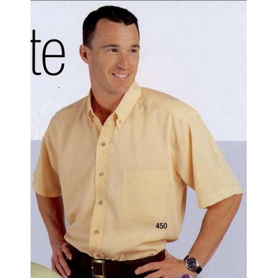 Executive 2-Tone Woven Dress Shirt - Short Sleeve