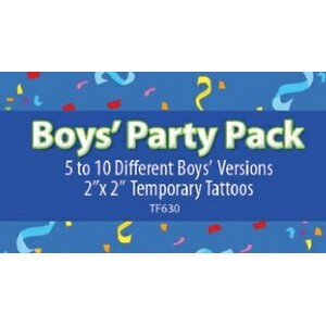 Boy's Party Pack Stock Temporary Tattoo
