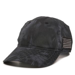 Outdoor Cap Tactical Unstructured Camo Hat w/US Flag