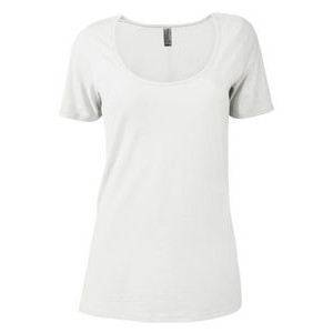 Delta Platinum Ladies' CVC Short Sleeve Scoop Neck Tee Shirt