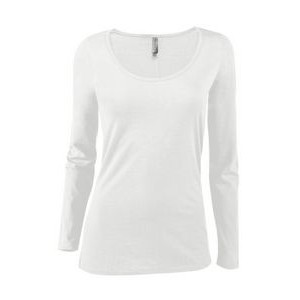 Delta Platinum Ladies' CVC Long Sleeve Scoop Neck Tee Shirt