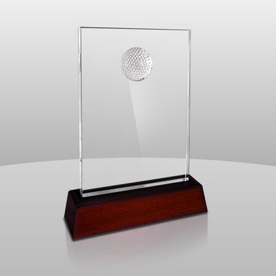 Clear Golfer Award on Rosewood Base (7"x5"x3/4")