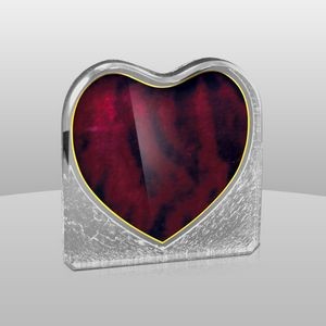 Maroon Red Elegant Heart Award (5"x5"x1")