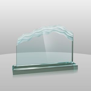 Horizontal Mount Jade Green Wave Length Award (6 1/4