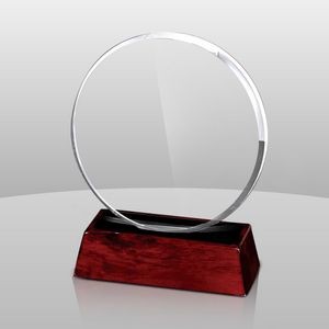 Clear Circle Award on Rosewood Base (6