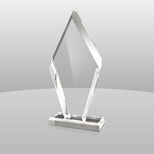 Clear Reverse Bevel Arrowhead Award (10 3/4"x5"x2")