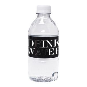 12 Oz. Custom Labeled Bottled Spring Water w/Flat Cap