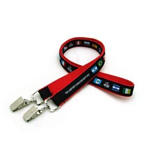3/4" Woven Lanyard w/ Double Standard Attachment
