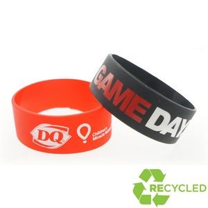 Broad Recycled Silicone Wrist Band w/Printed Logo